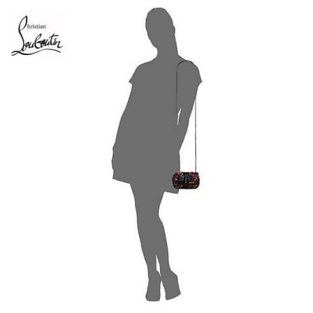 【クリスチャン ルブタンコピー Louboutin　2015年春夏新作】レアなブラックマルチSweety Charity ショルダー 1155107P076