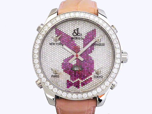 ジェイコブ JACOB&CO ファイブタイムゾーン プレイボーイ JC-PLAYPD 全面ダイヤモンド文字盤 メンズ 腕時計