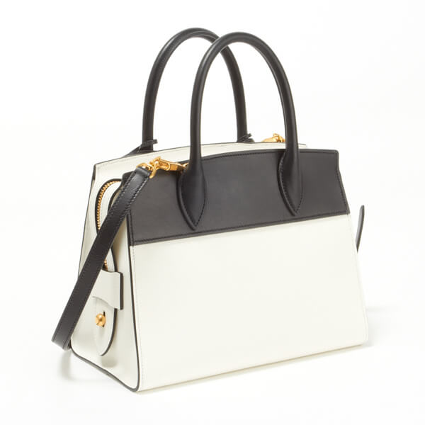 PRADAプラダスーパーコピー SAFFIANO 　2WAYバッグ　BIANCO+NERO 1BA045