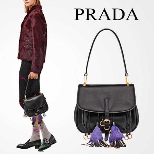 PRADA カーフレザー コルセールバッグ 1BD0802AIX