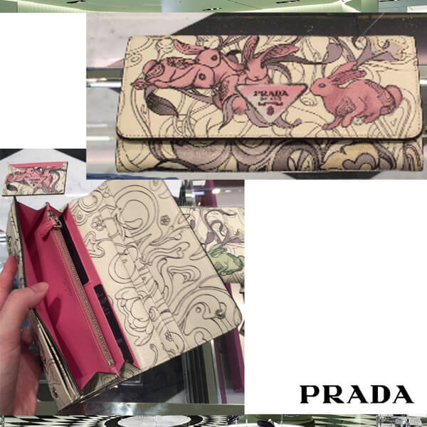 プラダ ウサギが prada 長財布 ラビット ピンク