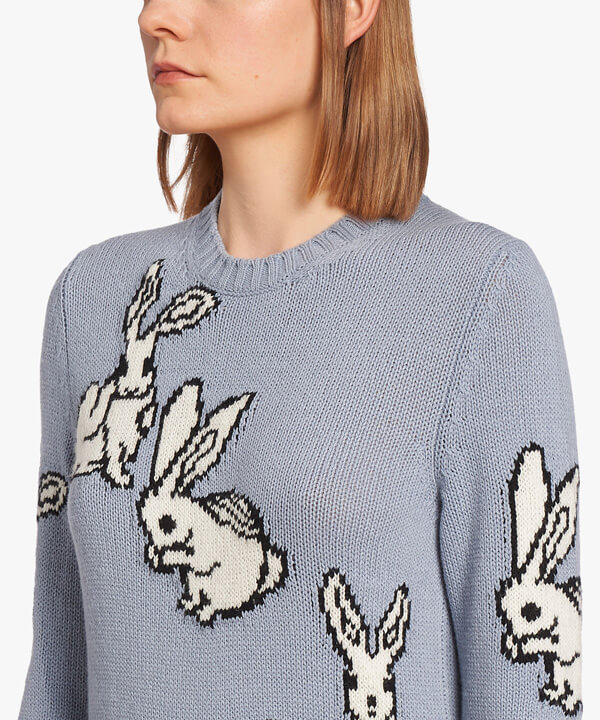 PRADA ニット・セーター RABBIT INTARSIA CASHMERE BLEND SWEATER