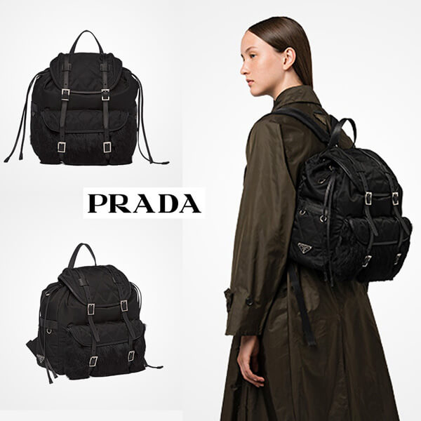 PRADA リュック Rabbit Fur And Fabric Backpack バックパック