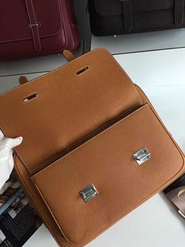 定番人気！エルメス コピー サック ド ヴォヤージュ スティーブ 45 BROWN パラジウム金具 Ｌ刻印 OA709656