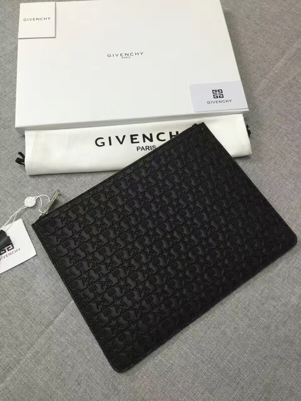 GIVENCHY ジバンシィスーパーコピー 17/18AW スターエンボスクラッチ_Black