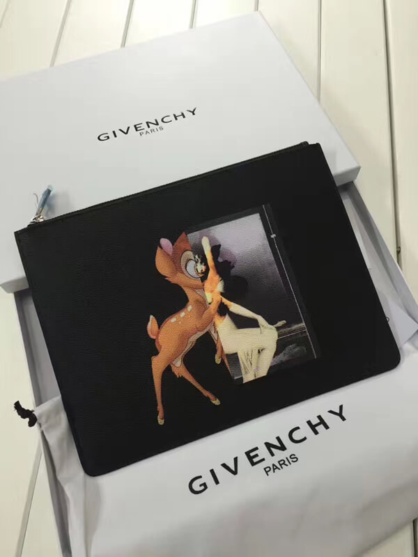 17SS新作【GIVENCHY ジバンシィスーパーコピー】バンビ プリント クラッチバッグ