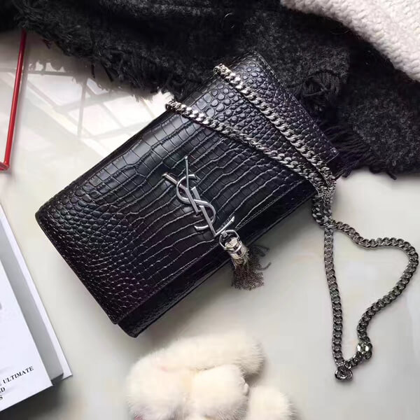 サンローランコピー17SS┃KATE モノグラム TASSEL CHAIN WALLET 452159CS35N1000_NOIR