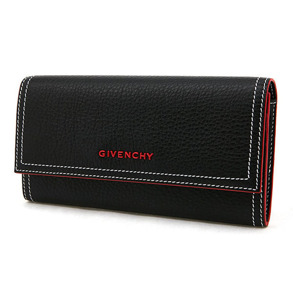 GIVENCHYジバンシィ 17SS PANDORA(パンドラ) ステッチポイント 二つ折り長財布_BLACK 6214449001