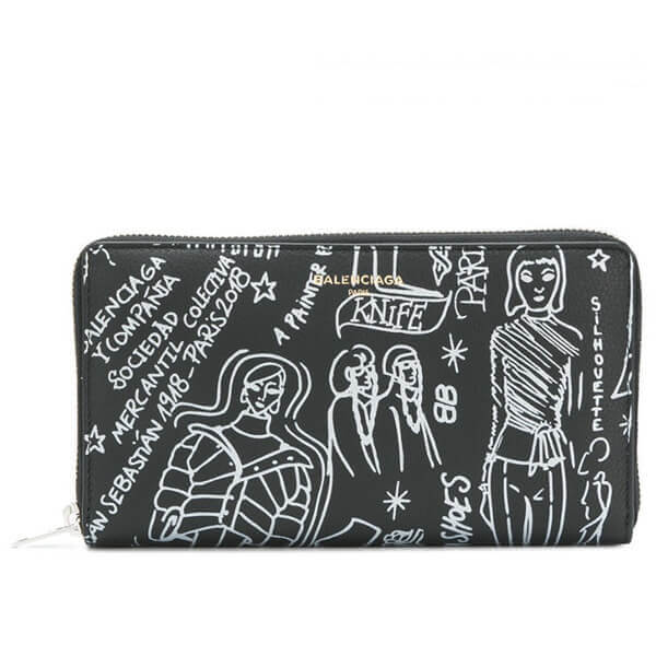 バレンシアガ 長財布 Classic Money Graffiti Wallet