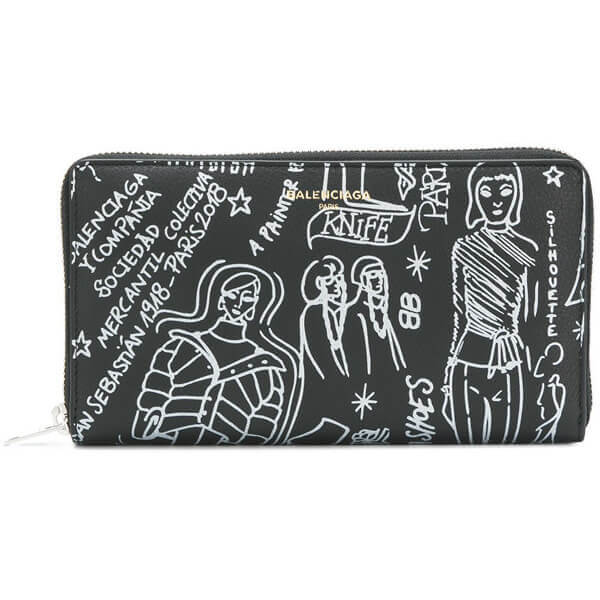 バレンシアガ 長財布 Classic Money Graffiti Wallet