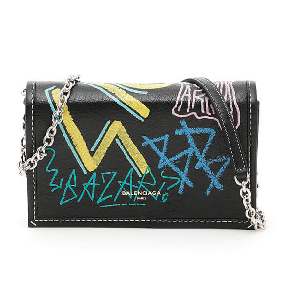 バレンシアガ ショルダーバッグ ポシェット 497938 0FE0N 1060 Graffiti Bazar clutch