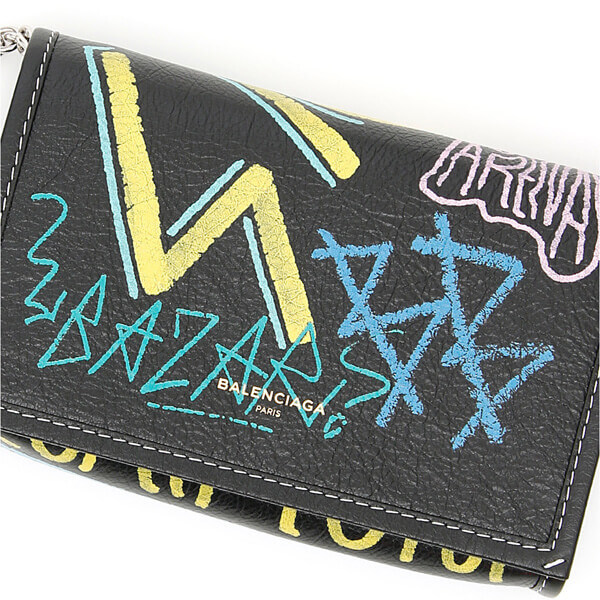 バレンシアガ ショルダーバッグ ポシェット 497938 0FE0N 1060 Graffiti Bazar clutch