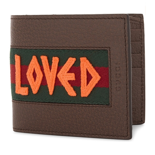 グッチ 財布 Loved web-stripe grained wallet