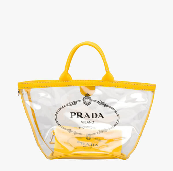 PRADA プラダ ビニール トバッグ ハンドバッグ 1BG166 soleil