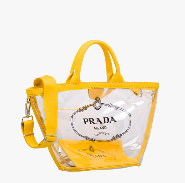 PRADA プラダ ビニール トバッグ ハンドバッグ 1BG166 soleil