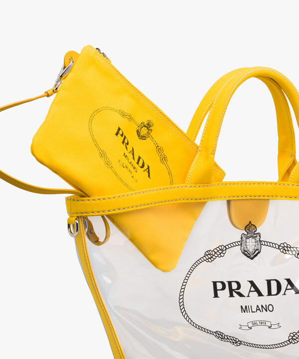 PRADA プラダ ビニール トバッグ ハンドバッグ 1BG166 soleil