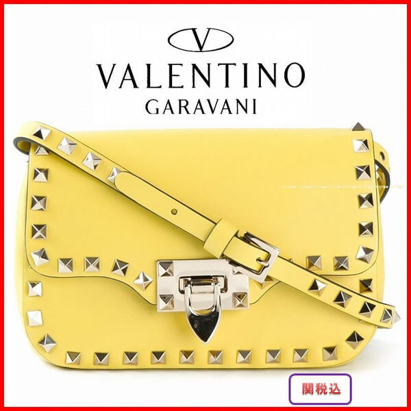 2018新作【Valentino ヴァレンティノスーパーコピー】Rockstudクロスボディ イエロー