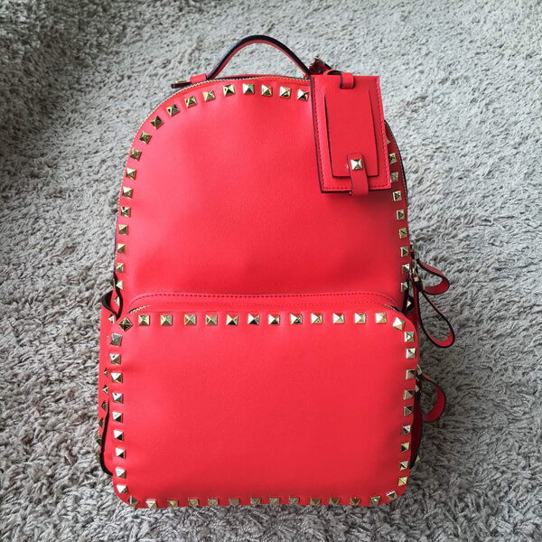 2018SS Valentino ヴァレンティノスーパーコピー ヴァレンティノ ロックスタッズ バックパック Red