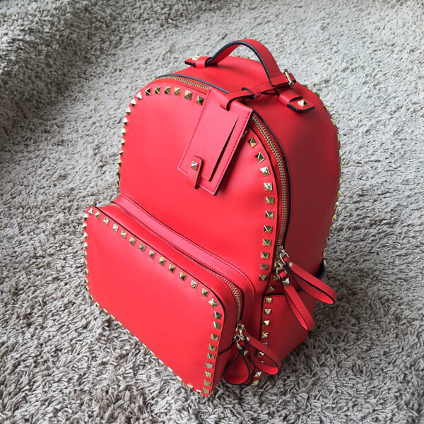 2018SS Valentino ヴァレンティノスーパーコピー ヴァレンティノ ロックスタッズ バックパック Red