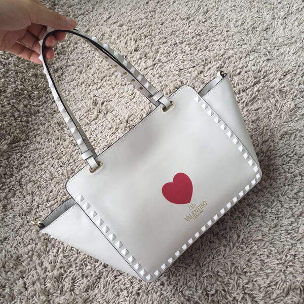 2018AW★Valentino ヴァレンティノスーパーコピー ミニ ロックスタッド White 2WAY Rockstud