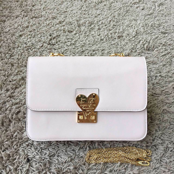 2018AW セレブ愛用者多数☆Valentino ヴァレンティノスーパーコピー☆ White LAmour Leather Shoulder Bag