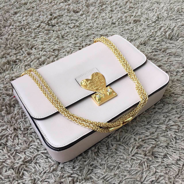 2018AW セレブ愛用者多数☆Valentino ヴァレンティノスーパーコピー☆ White LAmour Leather Shoulder Bag