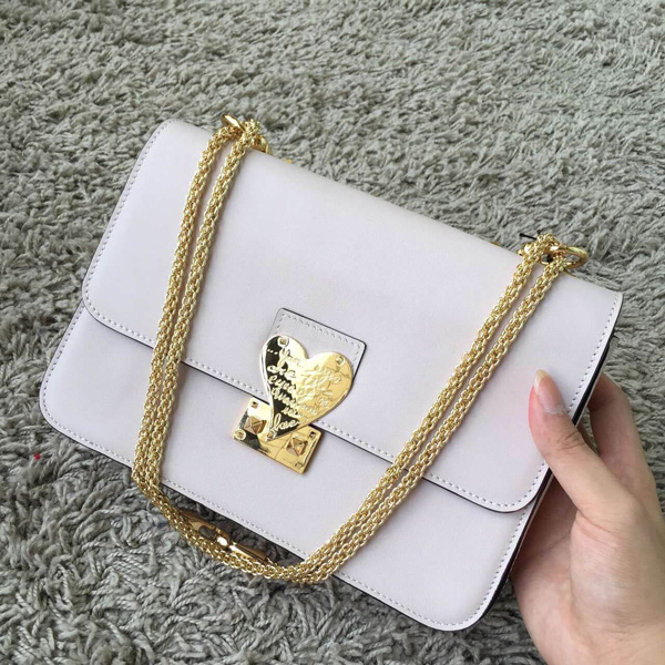 2018AW セレブ愛用者多数☆Valentino ヴァレンティノスーパーコピー☆ White LAmour Leather Shoulder Bag