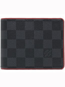 ルイヴィトン スーパーコピー 二つ折財布 札入れ ダミエ グラフィット ポルトフォイユ・ミュルティプル グレー＆ボルドー N63260 メンズ