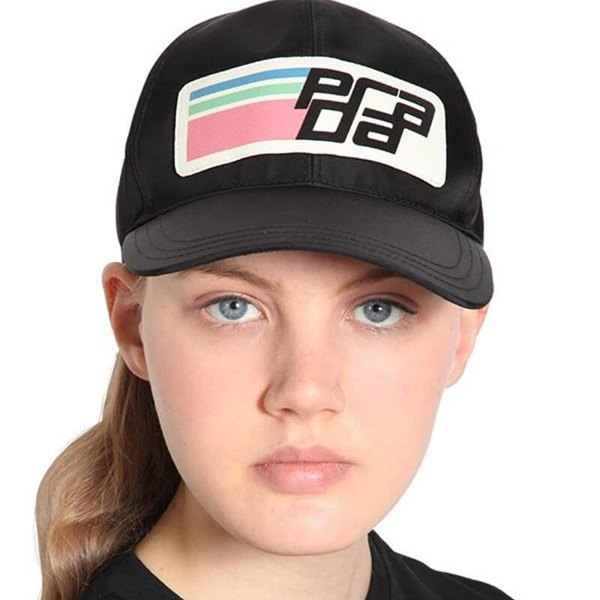 PRADA プラダスーパーコピー☆ブラック ロゴ キャップ SAFFIANO LOGO NYLON BASEBALL CAP_BLACK_68I-GFG017