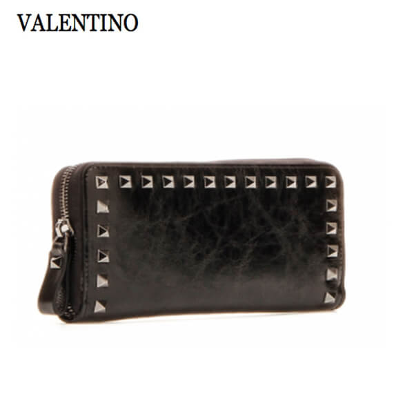 18AW VALENTINO ヴァレンティノスーパーコピー ロックスタッズ クラクリュール 長財布 LW0P0645 VKK0NO