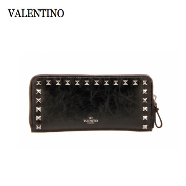 18AW VALENTINO ヴァレンティノスーパーコピー ロックスタッズ クラクリュール 長財布 LW0P0645 VKK0NO