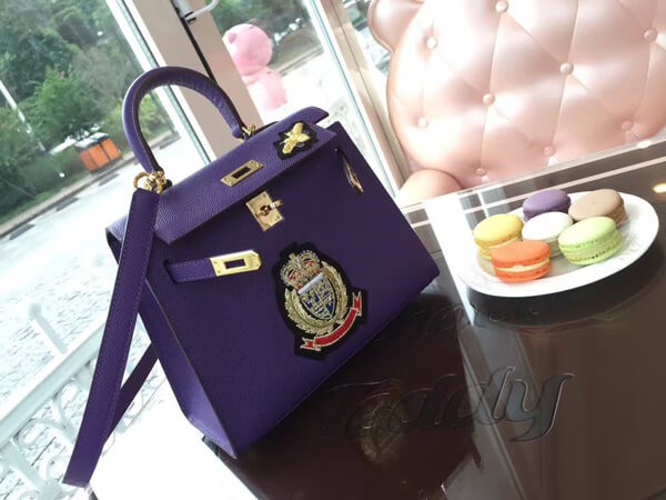 エルメスケリー コピー エルメス 20cm Kelly 内縫 エプソン ローズコンフェッティ Purple