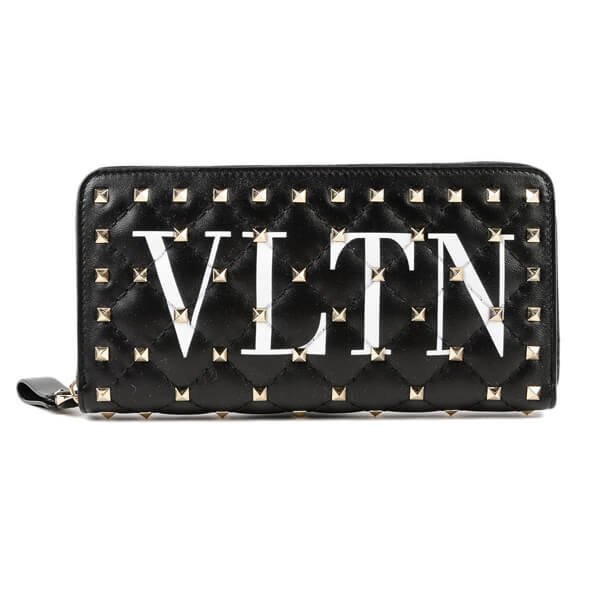 【VALENTINO】Rockstud Spike VLTN ジップ 長財布★