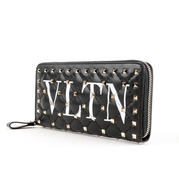 【VALENTINO】Rockstud Spike VLTN ジップ 長財布★