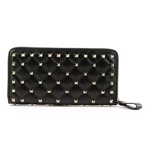 【VALENTINO】Rockstud Spike VLTN ジップ 長財布★