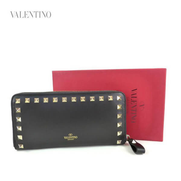 2018-19AW 【VALENTINO】ヴァレンティノスーパーコピー ロックスタッド ラウンド長財布 JW0P0645