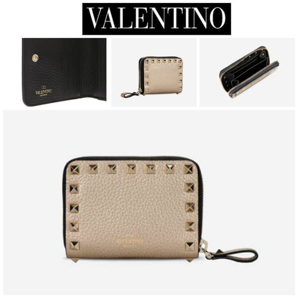 2018新作 ★VALENTINO★ヴァレンティノスーパーコピー ロックスタッズアルチェ型コインパース KW2P0358VUE S69