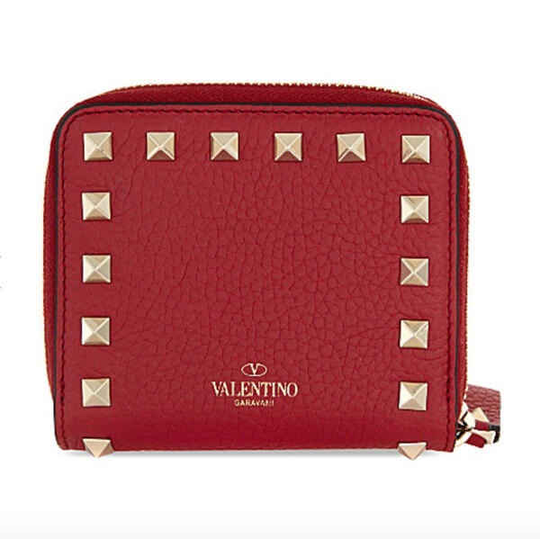 2018新作 VALENTINO ヴァレンティノスーパーコピー ロックスタッド ミニレザーウォレット