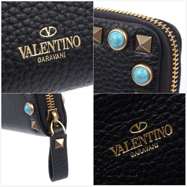 2018新作 ヴァレンティノスーパーコピー VALENTINO ZIP AROUND STUDS WALLET LW2P00 79 VQ1 0NO