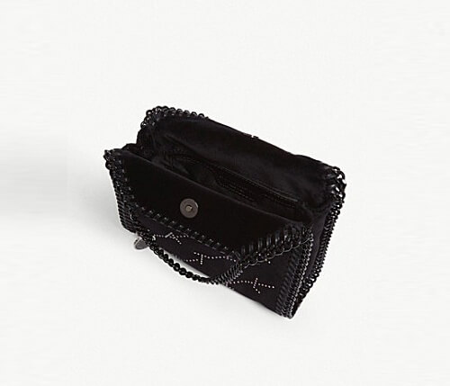 ステラマッカートニースーパーコピー STELLA MCCARTNEY Falabella Tiny embellished velvet tote