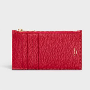 【セリーヌ】セリーヌ ZIPPED COMPACT CARD HOLDER IN GRAINED CALFSKIN