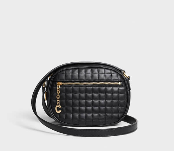 【セリーヌ】セリーヌ 19SS新作 SMALL C CHARM / QUILTED CALFSKIN (Black)