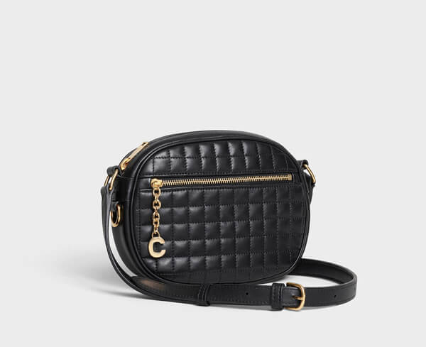 【セリーヌ】セリーヌ 19SS新作 SMALL C CHARM / QUILTED CALFSKIN (Black)