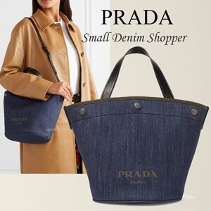 19AW PRADA プラダスーパーコピー ロゴ入り デニム ショッパー 1BG244 V OOO 2BBV F0YFS