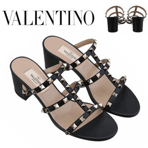 VALENTINOヴァレンティノ Rock Stud Mule Sandals Black PW2S0C47