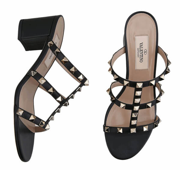 VALENTINOヴァレンティノ Rock Stud Mule Sandals Black PW2S0C47