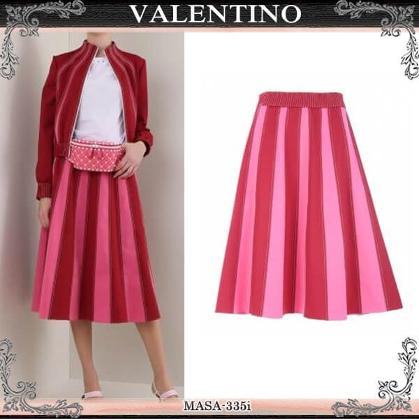 ヴァレンティノVALENTINO Aライン ストライプ スカート