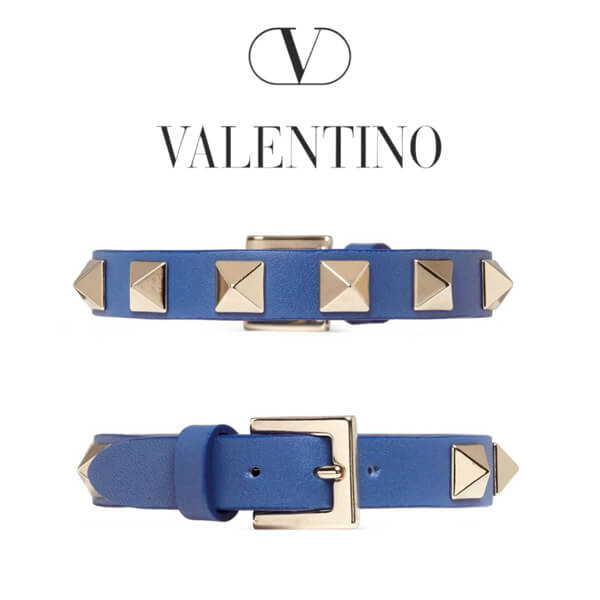 2019新作 ∞∞Valentino ヴァレンティノスーパーコピー∞∞ Rockstud レザーブレスレット☆ブルー