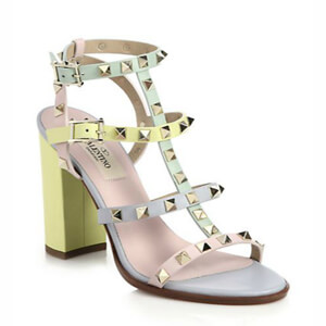 大人気！！2019新作Valentino ヴァレンティノスーパーコピー Rockstud Watercolor Colorblock Sandals