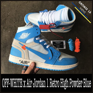 人気話題コラボ【ナイキ 偽物】OFF-WHITE x Air Jordan 1 Powder Blue 